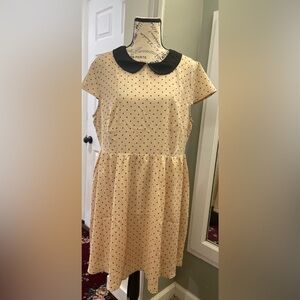 Allegra K Beige Polka Dot short dress LP